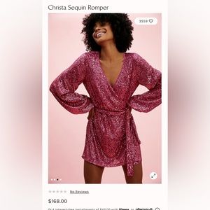 Free People Christa Romper - pink sequins